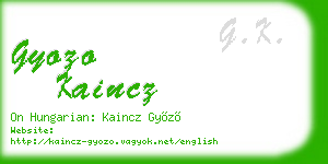 gyozo kaincz business card