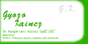 gyozo kaincz business card